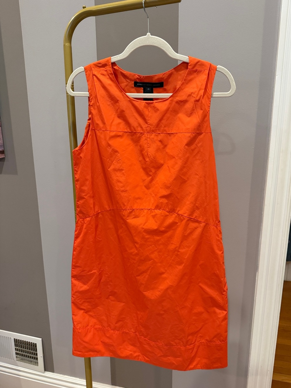 Marc by Marc Jacobs Bright Orange Sleeveless Shift Dress